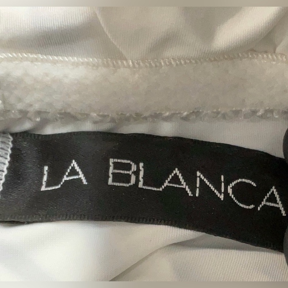 La Blanca Moonlit Silhouette one-shoulder keyhole swimsuit Black & White Size 10 - Picture 4 of 5